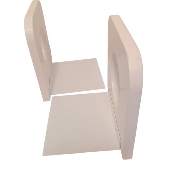 White Bookends with Decorative Circular Cutout - Picture 2 of 9
